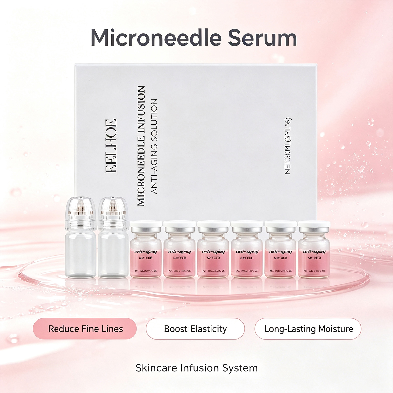 Hyaluronic Acid Facial Serum - Kit de Sérum com Microagulhas de