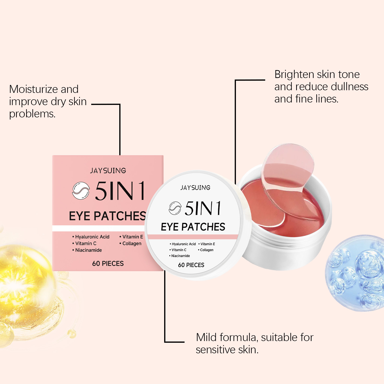 JAYSUING Conjunto de 60 Máscar - Hyaluronic Acid Facial Serum avaliação e preço