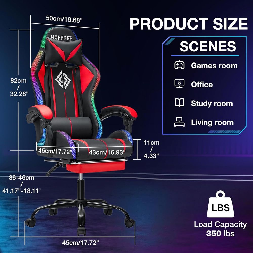 Cadeira Gamer RGB com Alto-fal - Massage avaliação e preço