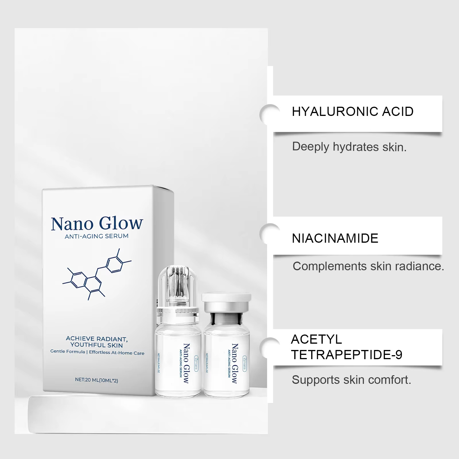 Kit de Sérum Facial com Ácido  - Hyaluronic Acid Facial Serum avaliação e preço